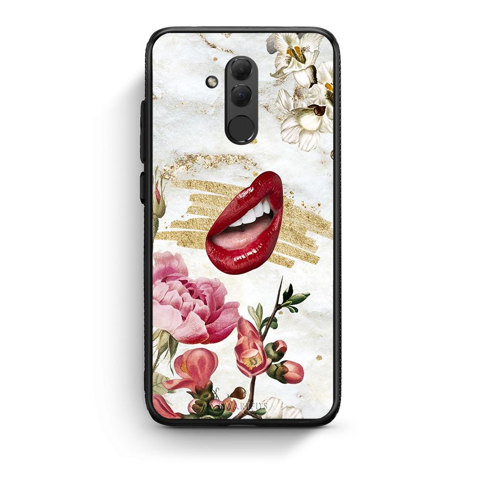 Huawei Mate 20 Lite Red Lips θήκη από τη Smartfits με σχέδιο στο πίσω μέρος και μαύρο περίβλημα | Smartphone case with colorful back and black bezels by Smartfits
