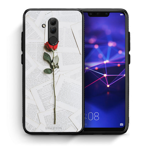 Θήκη Huawei Mate 20 Lite Red Rose από τη Smartfits με σχέδιο στο πίσω μέρος και μαύρο περίβλημα | Huawei Mate 20 Lite Red Rose case with colorful back and black bezels