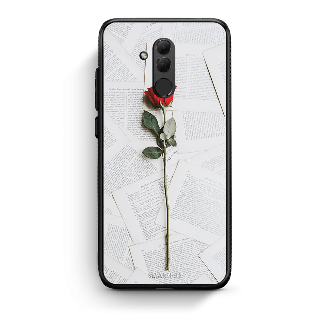 Huawei Mate 20 Lite Red Rose θήκη από τη Smartfits με σχέδιο στο πίσω μέρος και μαύρο περίβλημα | Smartphone case with colorful back and black bezels by Smartfits