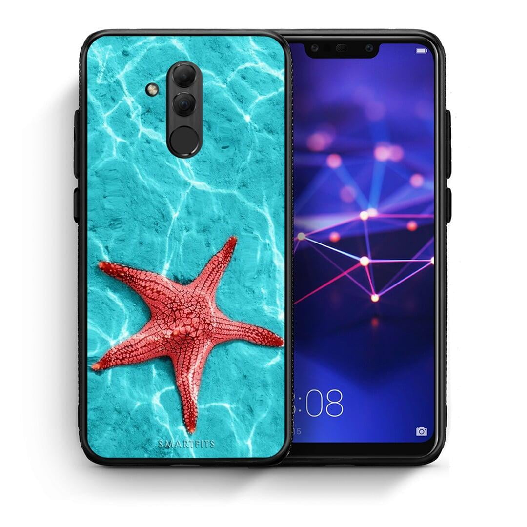 Θήκη Huawei Mate 20 Lite Red Starfish από τη Smartfits με σχέδιο στο πίσω μέρος και μαύρο περίβλημα | Huawei Mate 20 Lite Red Starfish case with colorful back and black bezels