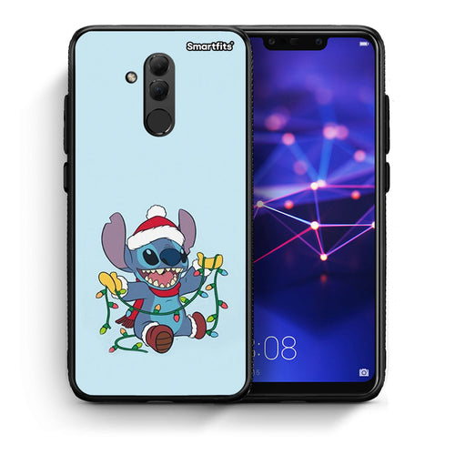 Θήκη Huawei Mate 20 Lite Santa Stich από τη Smartfits με σχέδιο στο πίσω μέρος και μαύρο περίβλημα | Huawei Mate 20 Lite Santa Stich case with colorful back and black bezels