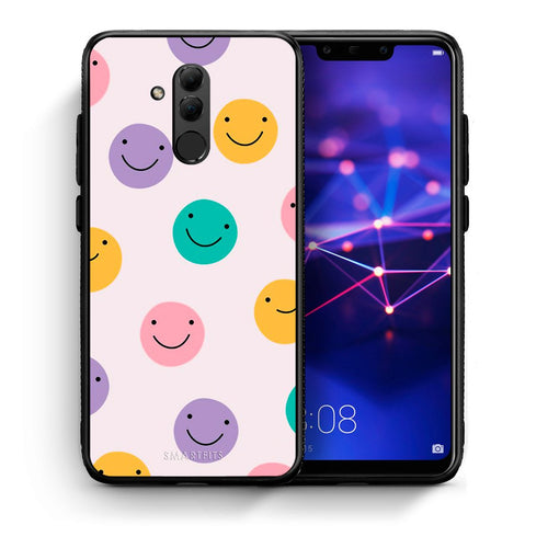 Θήκη Huawei Mate 20 Lite Smiley Faces από τη Smartfits με σχέδιο στο πίσω μέρος και μαύρο περίβλημα | Huawei Mate 20 Lite Smiley Faces case with colorful back and black bezels
