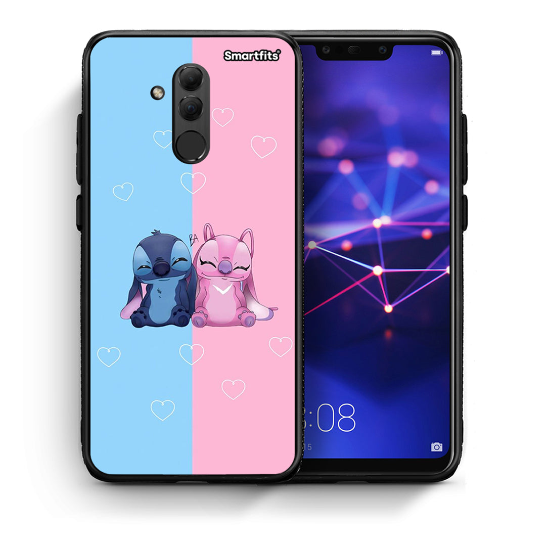Θήκη Huawei Mate 20 Lite Stitch And Angel από τη Smartfits με σχέδιο στο πίσω μέρος και μαύρο περίβλημα | Huawei Mate 20 Lite Stitch And Angel case with colorful back and black bezels
