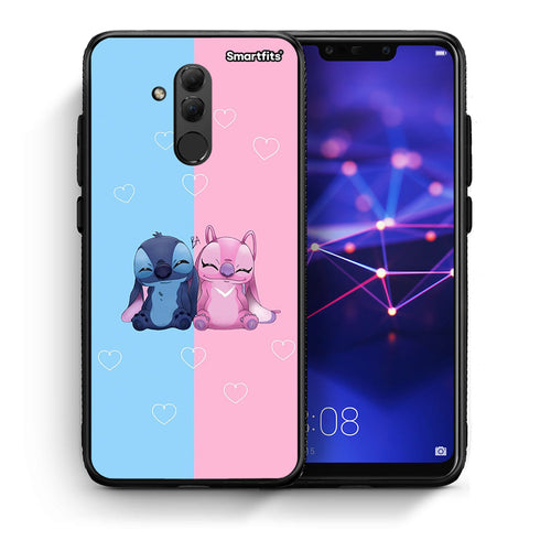 Θήκη Huawei Mate 20 Lite Stitch And Angel από τη Smartfits με σχέδιο στο πίσω μέρος και μαύρο περίβλημα | Huawei Mate 20 Lite Stitch And Angel case with colorful back and black bezels