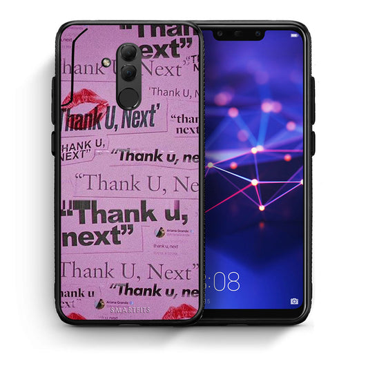 Θήκη Αγίου Βαλεντίνου Huawei Mate 20 Lite Thank You Next από τη Smartfits με σχέδιο στο πίσω μέρος και μαύρο περίβλημα | Huawei Mate 20 Lite Thank You Next case with colorful back and black bezels