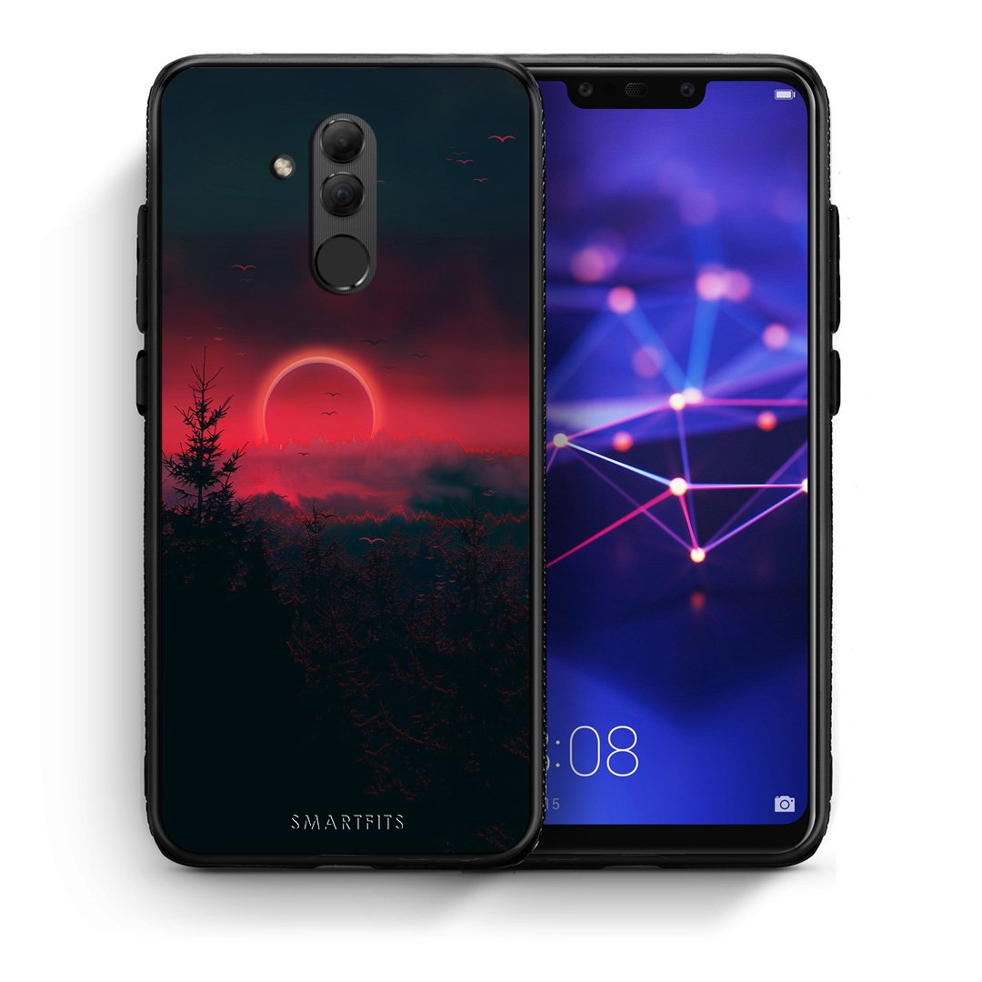 Θήκη Huawei Mate 20 Lite Sunset Tropic από τη Smartfits με σχέδιο στο πίσω μέρος και μαύρο περίβλημα | Huawei Mate 20 Lite Sunset Tropic case with colorful back and black bezels