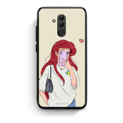 Huawei Mate 20 Lite Walking Mermaid Θήκη από τη Smartfits με σχέδιο στο πίσω μέρος και μαύρο περίβλημα | Smartphone case with colorful back and black bezels by Smartfits