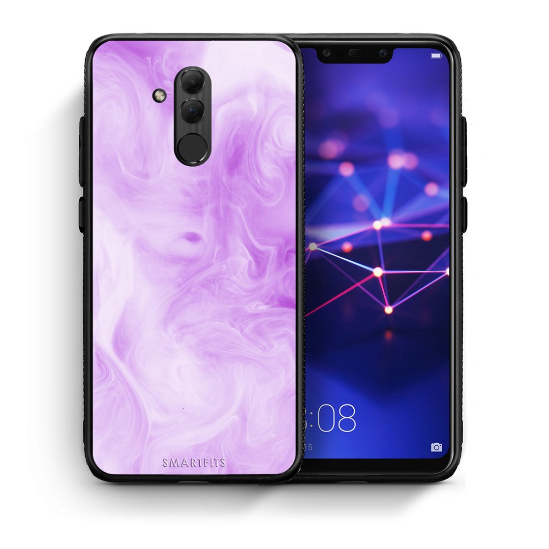 Θήκη Huawei Mate 20 Lite Lavender Watercolor από τη Smartfits με σχέδιο στο πίσω μέρος και μαύρο περίβλημα | Huawei Mate 20 Lite Lavender Watercolor case with colorful back and black bezels