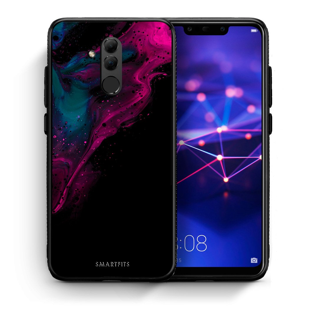 Θήκη Huawei Mate 20 Lite Pink Black Watercolor από τη Smartfits με σχέδιο στο πίσω μέρος και μαύρο περίβλημα | Huawei Mate 20 Lite Pink Black Watercolor case with colorful back and black bezels