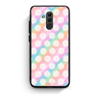 Huawei Mate 20 Lite White Daisies θήκη από τη Smartfits με σχέδιο στο πίσω μέρος και μαύρο περίβλημα | Smartphone case with colorful back and black bezels by Smartfits