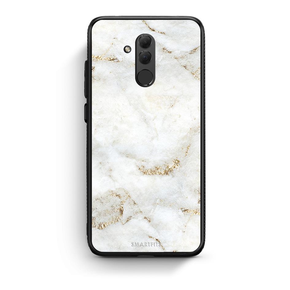 Huawei Mate 20 Lite White Gold Marble θήκη από τη Smartfits με σχέδιο στο πίσω μέρος και μαύρο περίβλημα | Smartphone case with colorful back and black bezels by Smartfits