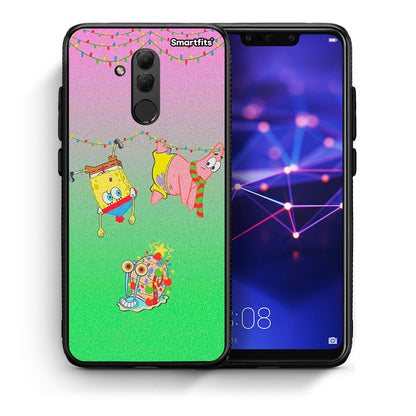 Θήκη Huawei Mate 20 Lite Xmas Lights από τη Smartfits με σχέδιο στο πίσω μέρος και μαύρο περίβλημα | Huawei Mate 20 Lite Xmas Lights case with colorful back and black bezels