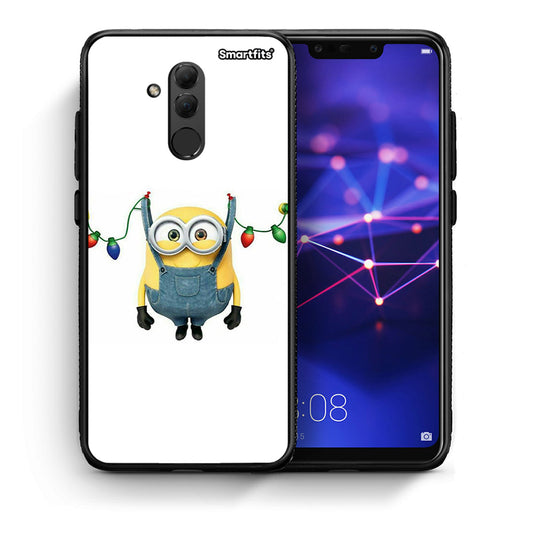 Θήκη Huawei Mate 20 Lite Xmas Minion Lights από τη Smartfits με σχέδιο στο πίσω μέρος και μαύρο περίβλημα | Huawei Mate 20 Lite Xmas Minion Lights case with colorful back and black bezels
