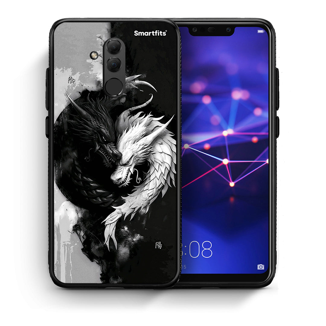 Θήκη Huawei Mate 20 Lite Yin Yang από τη Smartfits με σχέδιο στο πίσω μέρος και μαύρο περίβλημα | Huawei Mate 20 Lite Yin Yang case with colorful back and black bezels