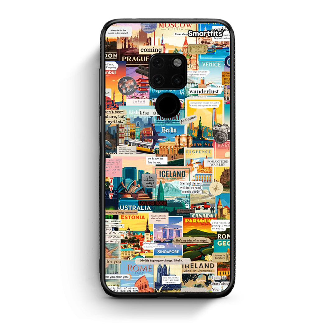 Huawei Mate 20 Live To Travel θήκη από τη Smartfits με σχέδιο στο πίσω μέρος και μαύρο περίβλημα | Smartphone case with colorful back and black bezels by Smartfits