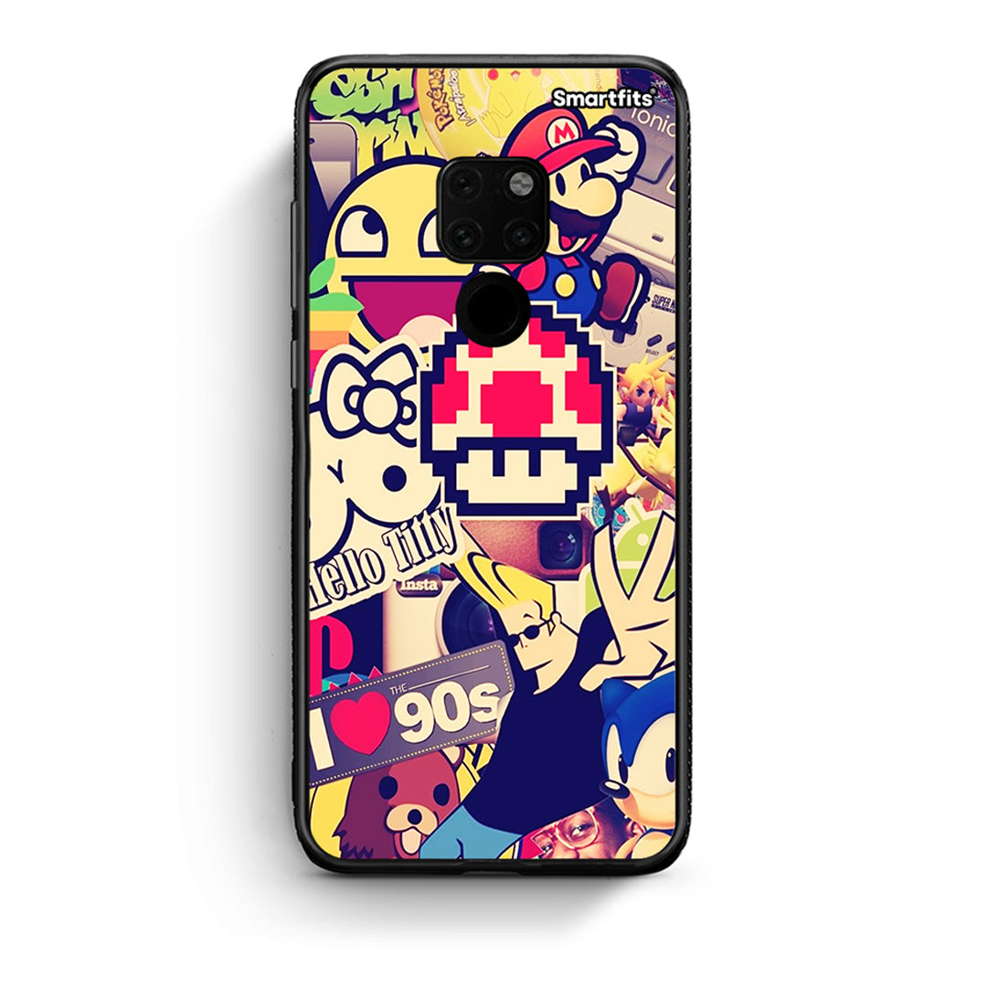 Huawei Mate 20 Love The 90s θήκη από τη Smartfits με σχέδιο στο πίσω μέρος και μαύρο περίβλημα | Smartphone case with colorful back and black bezels by Smartfits