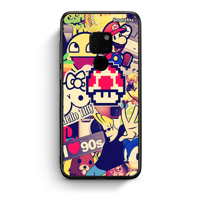 Huawei Mate 20 Love The 90s θήκη από τη Smartfits με σχέδιο στο πίσω μέρος και μαύρο περίβλημα | Smartphone case with colorful back and black bezels by Smartfits