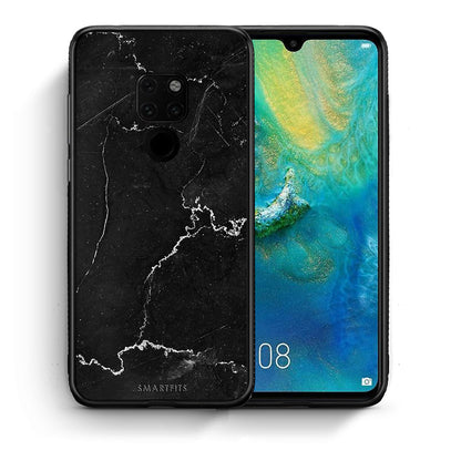 Θήκη Huawei Mate 20 Marble Black από τη Smartfits με σχέδιο στο πίσω μέρος και μαύρο περίβλημα | Huawei Mate 20 Marble Black case with colorful back and black bezels