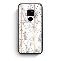 Thumbnail for 44 - Huawei Mate 20 Gold Geometric Marble case, cover, bumper