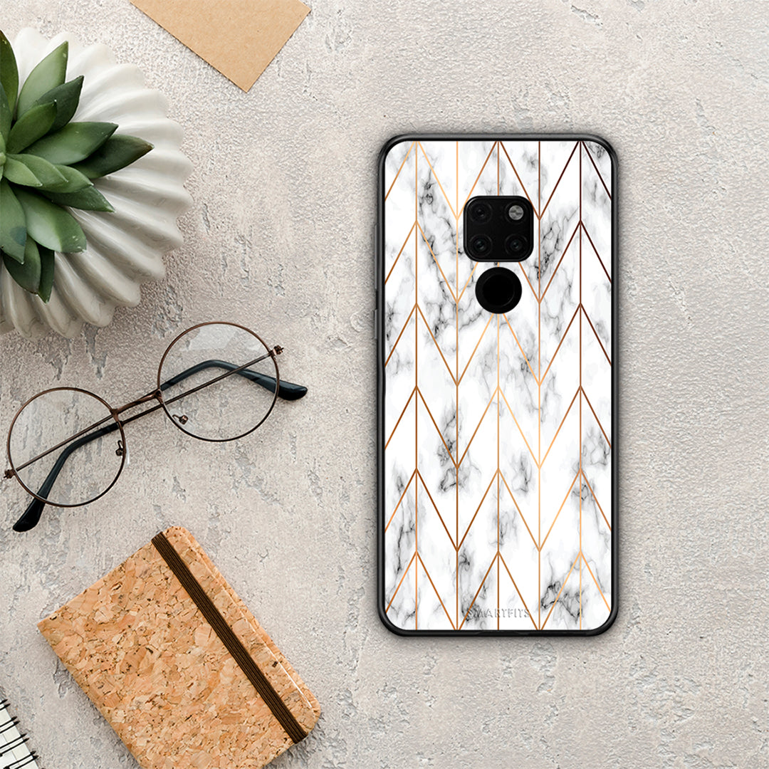 Marble Gold Geometric - Huawei Mate 20 θήκη