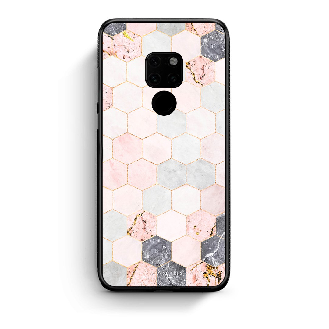 4 - Huawei Mate 20 Hexagon Pink Marble case, cover, bumper