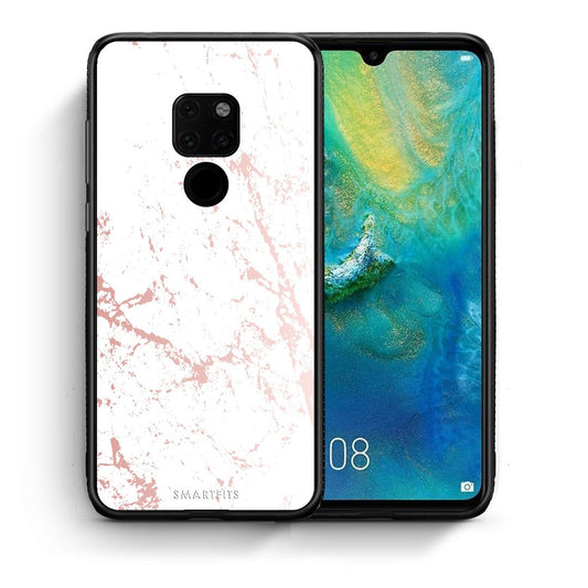 Θήκη Huawei Mate 20 Pink Splash Marble από τη Smartfits με σχέδιο στο πίσω μέρος και μαύρο περίβλημα | Huawei Mate 20 Pink Splash Marble case with colorful back and black bezels