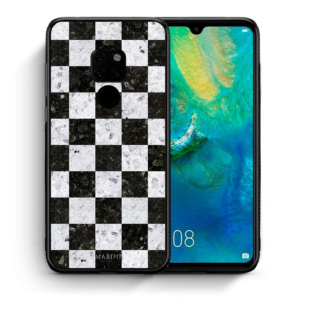 Θήκη Huawei Mate 20 Square Geometric Marble από τη Smartfits με σχέδιο στο πίσω μέρος και μαύρο περίβλημα | Huawei Mate 20 Square Geometric Marble case with colorful back and black bezels