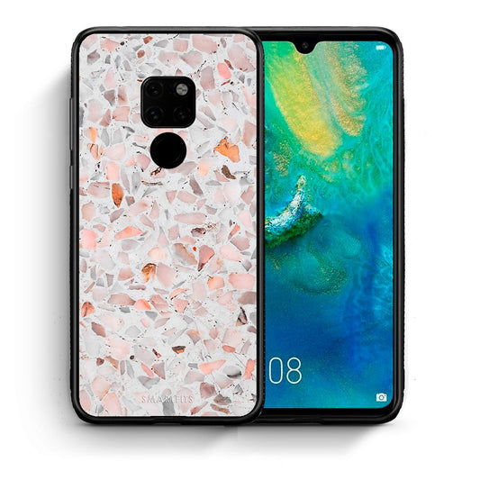 Θήκη Huawei Mate 20 Marble Terrazzo από τη Smartfits με σχέδιο στο πίσω μέρος και μαύρο περίβλημα | Huawei Mate 20 Marble Terrazzo case with colorful back and black bezels