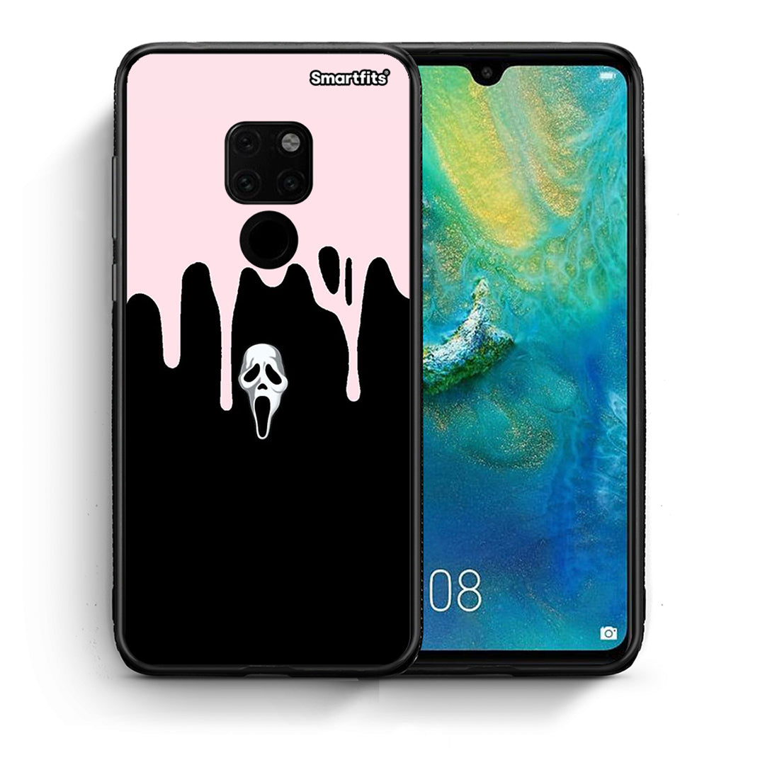 Θήκη Huawei Mate 20 Melting Halloween Mask από τη Smartfits με σχέδιο στο πίσω μέρος και μαύρο περίβλημα | Huawei Mate 20 Melting Halloween Mask case with colorful back and black bezels