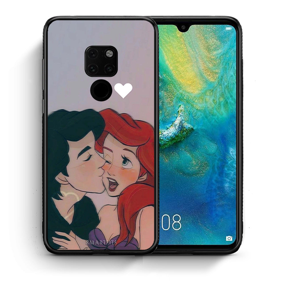 Θήκη Αγίου Βαλεντίνου Huawei Mate 20 Mermaid Love από τη Smartfits με σχέδιο στο πίσω μέρος και μαύρο περίβλημα | Huawei Mate 20 Mermaid Love case with colorful back and black bezels