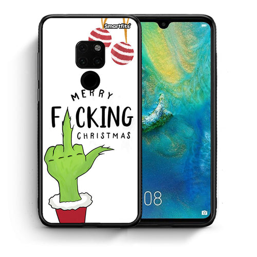 Θήκη Huawei Mate 20 Merry F Xmas από τη Smartfits με σχέδιο στο πίσω μέρος και μαύρο περίβλημα | Huawei Mate 20 Merry F Xmas case with colorful back and black bezels