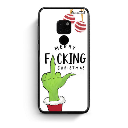 Huawei Mate 20 Merry F Xmas θήκη από τη Smartfits με σχέδιο στο πίσω μέρος και μαύρο περίβλημα | Smartphone case with colorful back and black bezels by Smartfits