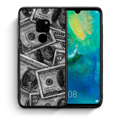 Θήκη Huawei Mate 20 Money Dollars από τη Smartfits με σχέδιο στο πίσω μέρος και μαύρο περίβλημα | Huawei Mate 20 Money Dollars case with colorful back and black bezels