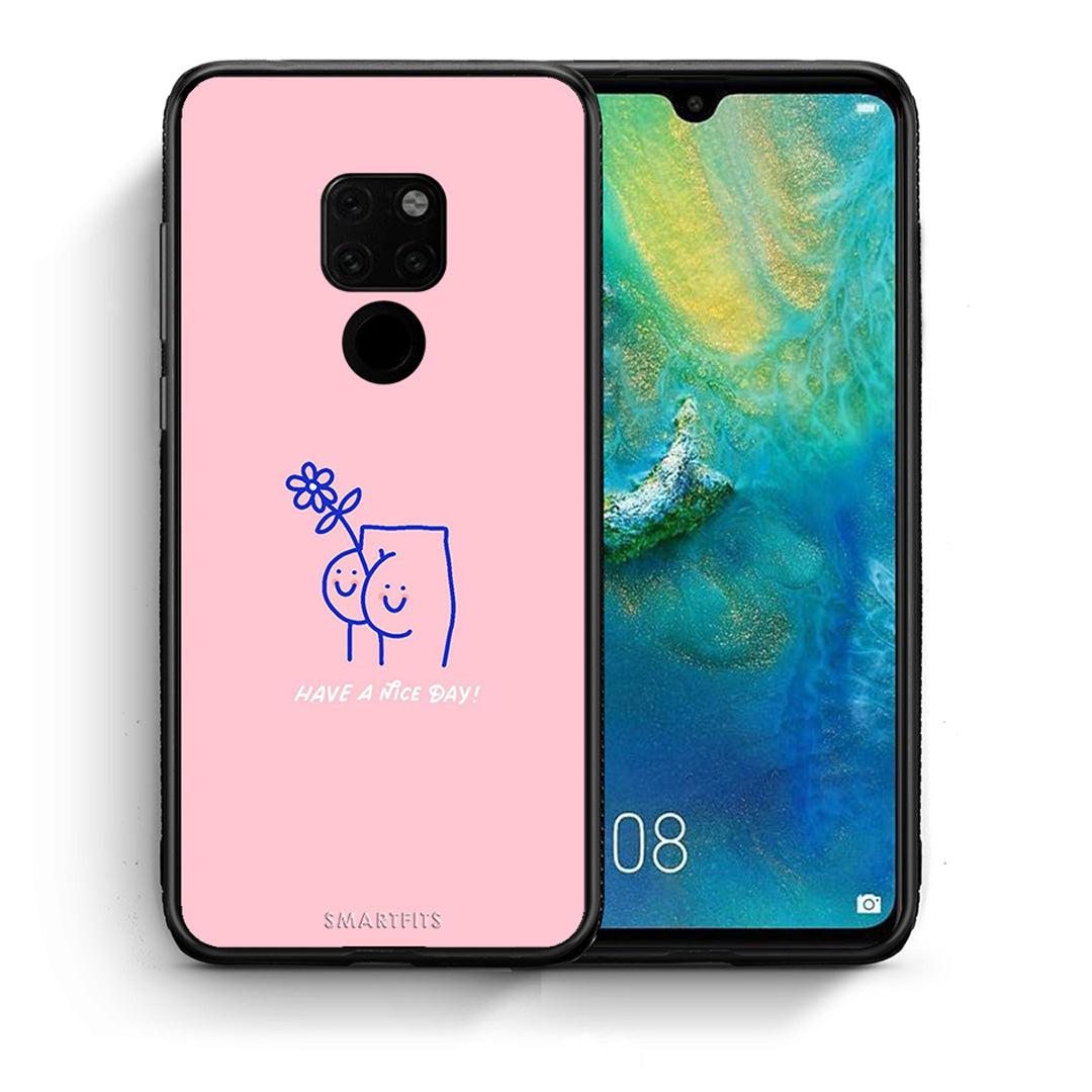 Θήκη Huawei Mate 20 Nice Day από τη Smartfits με σχέδιο στο πίσω μέρος και μαύρο περίβλημα | Huawei Mate 20 Nice Day case with colorful back and black bezels