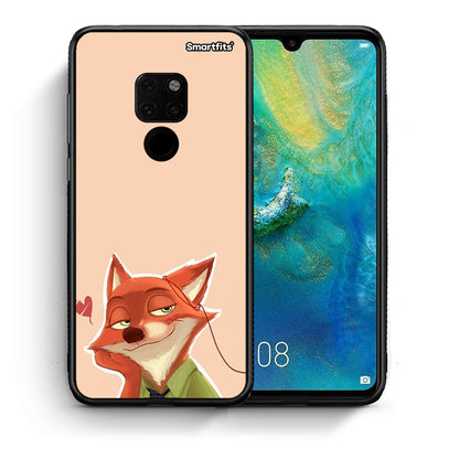 Θήκη Huawei Mate 20 Nick Wilde And Judy Hopps Love 1 από τη Smartfits με σχέδιο στο πίσω μέρος και μαύρο περίβλημα | Huawei Mate 20 Nick Wilde And Judy Hopps Love 1 case with colorful back and black bezels