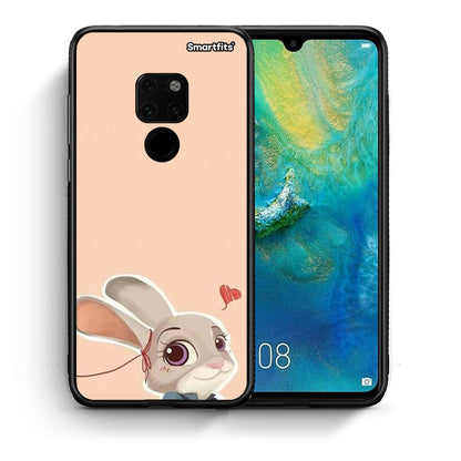 Θήκη Huawei Mate 20 Nick Wilde And Judy Hopps Love 2 από τη Smartfits με σχέδιο στο πίσω μέρος και μαύρο περίβλημα | Huawei Mate 20 Nick Wilde And Judy Hopps Love 2 case with colorful back and black bezels