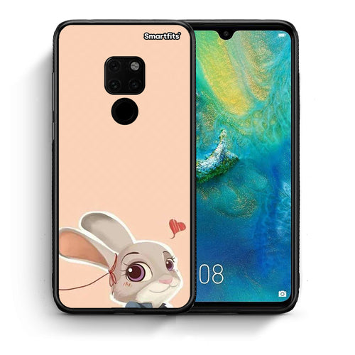 Θήκη Huawei Mate 20 Nick Wilde And Judy Hopps Love 2 από τη Smartfits με σχέδιο στο πίσω μέρος και μαύρο περίβλημα | Huawei Mate 20 Nick Wilde And Judy Hopps Love 2 case with colorful back and black bezels
