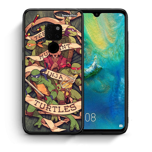 Θήκη Huawei Mate 20 Ninja Turtles από τη Smartfits με σχέδιο στο πίσω μέρος και μαύρο περίβλημα | Huawei Mate 20 Ninja Turtles case with colorful back and black bezels