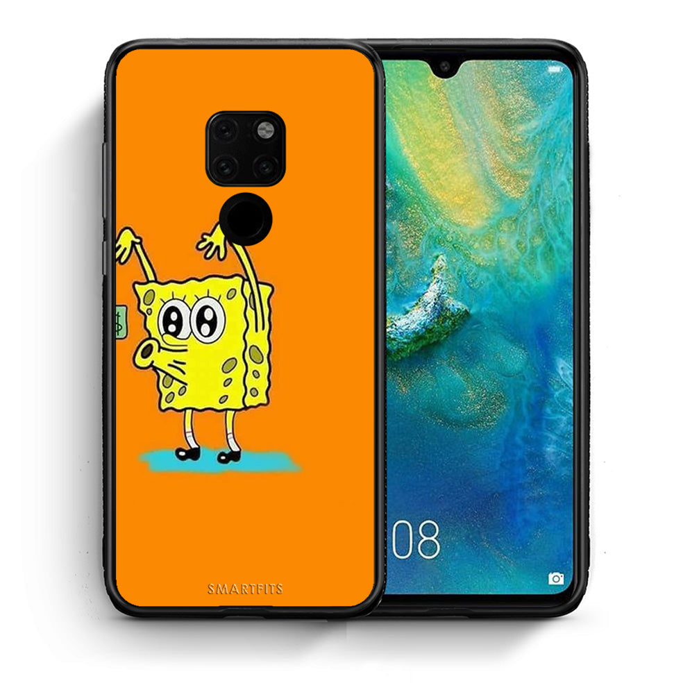 Θήκη Αγίου Βαλεντίνου Huawei Mate 20 No Money 2 από τη Smartfits με σχέδιο στο πίσω μέρος και μαύρο περίβλημα | Huawei Mate 20 No Money 2 case with colorful back and black bezels