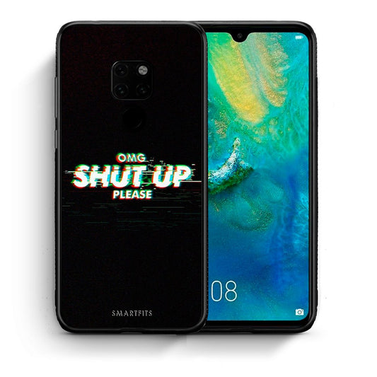 Θήκη Huawei Mate 20 OMG ShutUp από τη Smartfits με σχέδιο στο πίσω μέρος και μαύρο περίβλημα | Huawei Mate 20 OMG ShutUp case with colorful back and black bezels
