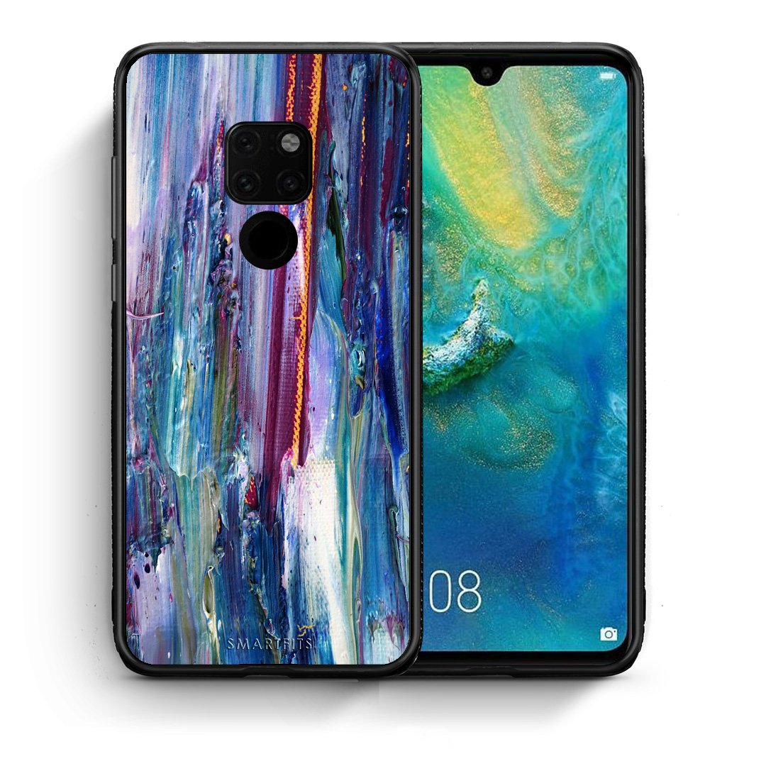 Θήκη Huawei Mate 20 Winter Paint από τη Smartfits με σχέδιο στο πίσω μέρος και μαύρο περίβλημα | Huawei Mate 20 Winter Paint case with colorful back and black bezels