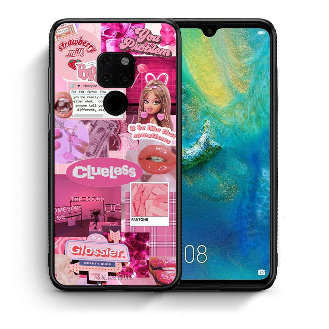 Θήκη Αγίου Βαλεντίνου Huawei Mate 20 Pink Love από τη Smartfits με σχέδιο στο πίσω μέρος και μαύρο περίβλημα | Huawei Mate 20 Pink Love case with colorful back and black bezels