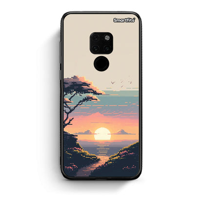 Huawei Mate 20 Pixel Sunset Θήκη από τη Smartfits με σχέδιο στο πίσω μέρος και μαύρο περίβλημα | Smartphone case with colorful back and black bezels by Smartfits