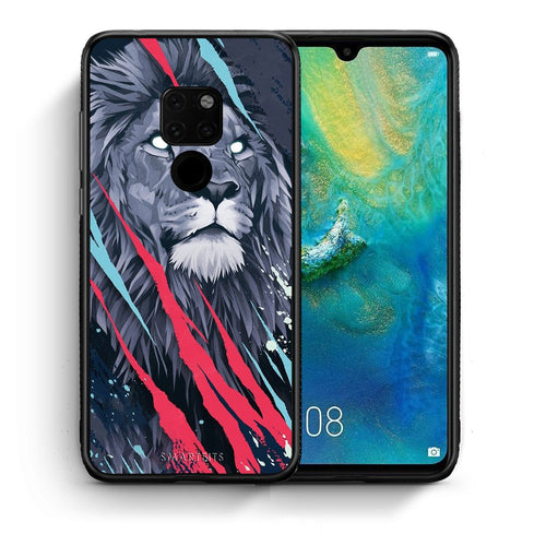 Θήκη Huawei Mate 20 Lion Designer PopArt από τη Smartfits με σχέδιο στο πίσω μέρος και μαύρο περίβλημα | Huawei Mate 20 Lion Designer PopArt case with colorful back and black bezels