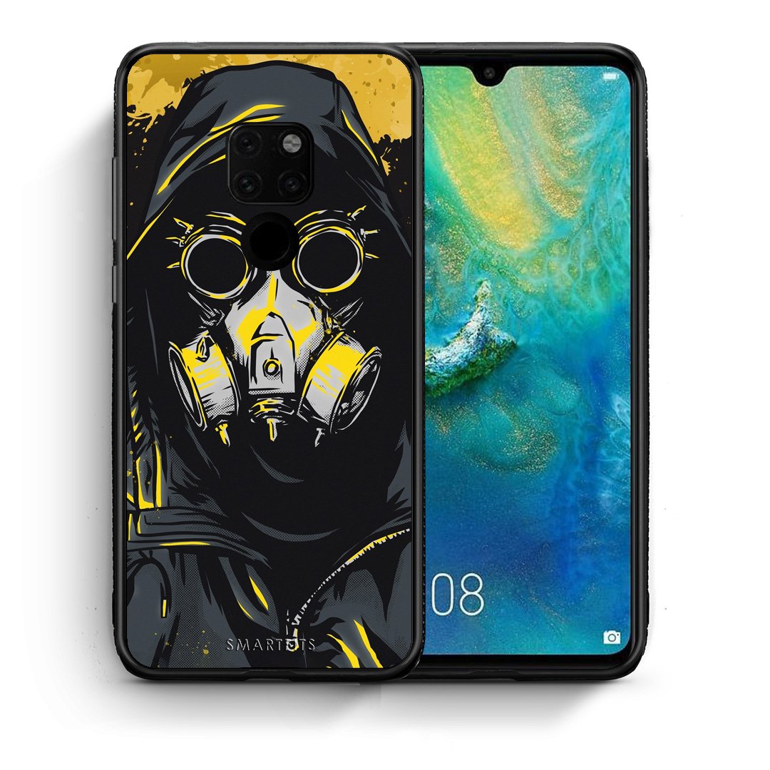 Θήκη Huawei Mate 20 Mask PopArt από τη Smartfits με σχέδιο στο πίσω μέρος και μαύρο περίβλημα | Huawei Mate 20 Mask PopArt case with colorful back and black bezels