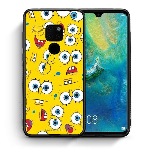 Θήκη Huawei Mate 20 Sponge PopArt από τη Smartfits με σχέδιο στο πίσω μέρος και μαύρο περίβλημα | Huawei Mate 20 Sponge PopArt case with colorful back and black bezels