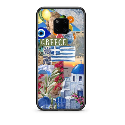 Huawei Mate 20 Pro All Greek Θήκη από τη Smartfits με σχέδιο στο πίσω μέρος και μαύρο περίβλημα | Smartphone case with colorful back and black bezels by Smartfits