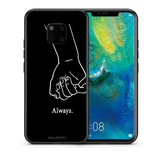 Θήκη Αγίου Βαλεντίνου Huawei Mate 20 Pro Always & Forever 1 από τη Smartfits με σχέδιο στο πίσω μέρος και μαύρο περίβλημα | Huawei Mate 20 Pro Always & Forever 1 case with colorful back and black bezels
