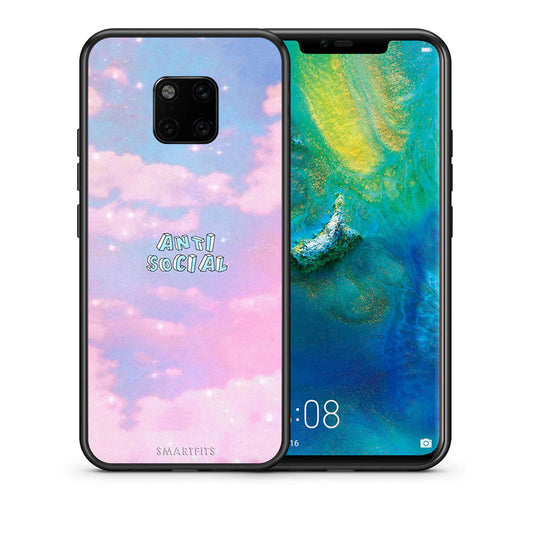 Θήκη Αγίου Βαλεντίνου Huawei Mate 20 Pro Anti Social από τη Smartfits με σχέδιο στο πίσω μέρος και μαύρο περίβλημα | Huawei Mate 20 Pro Anti Social case with colorful back and black bezels