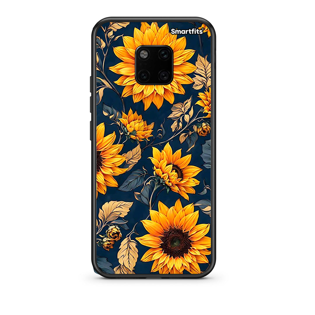 Huawei Mate 20 Pro Autumn Sunflowers Θήκη από τη Smartfits με σχέδιο στο πίσω μέρος και μαύρο περίβλημα | Smartphone case with colorful back and black bezels by Smartfits